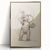 Bohemian Wall Art | Playful Elephant Sketch | Minimalist Animal Art Print