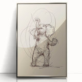 Bohemian Wall Art | Playful Elephant Sketch | Minimalist Animal Art Print