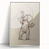 Bohemian Wall Art | Playful Elephant Sketch | Minimalist Animal Art Print