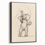 Bohemian Wall Art | Playful Elephant Sketch | Minimalist Animal Art Print