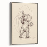 Bohemian Wall Art | Playful Elephant Sketch | Minimalist Animal Art Print