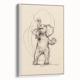 Bohemian Wall Art | Playful Elephant Sketch | Minimalist Animal Art Print