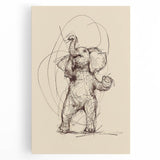 Bohemian Wall Art | Playful Elephant Sketch | Minimalist Animal Art Print