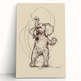 Bohemian Wall Art | Playful Elephant Sketch | Minimalist Animal Art Print