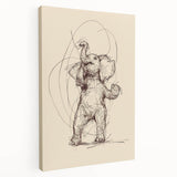 Bohemian Wall Art | Playful Elephant Sketch | Minimalist Animal Art Print