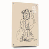 Bohemian Wall Art | Romantic Couple Line Drawing | Minimalist Love Art