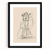 Bohemian Wall Art | Romantic Couple Line Drawing | Minimalist Love Art