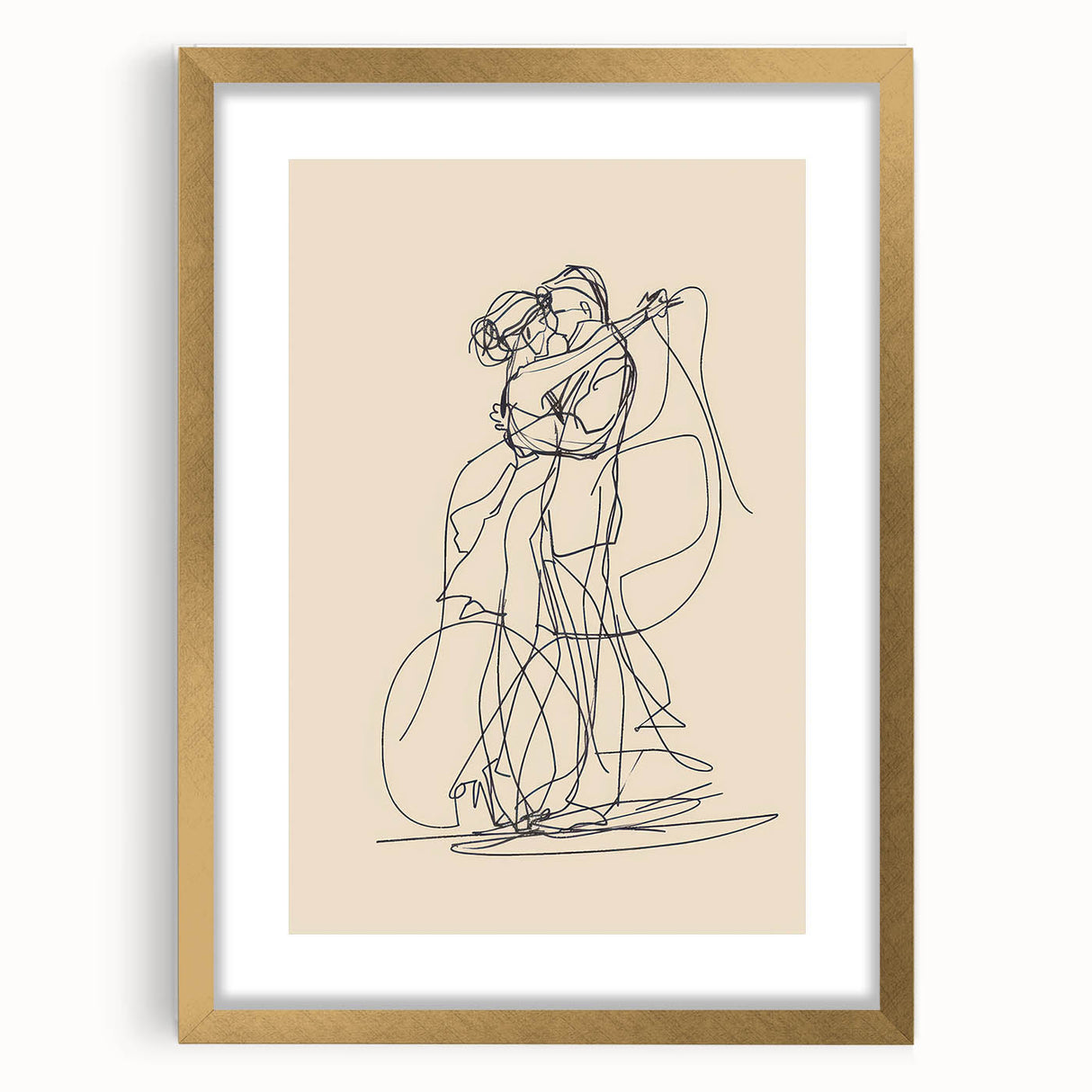 Bohemian Wall Art | Romantic Couple Line Drawing | Minimalist Love Art
