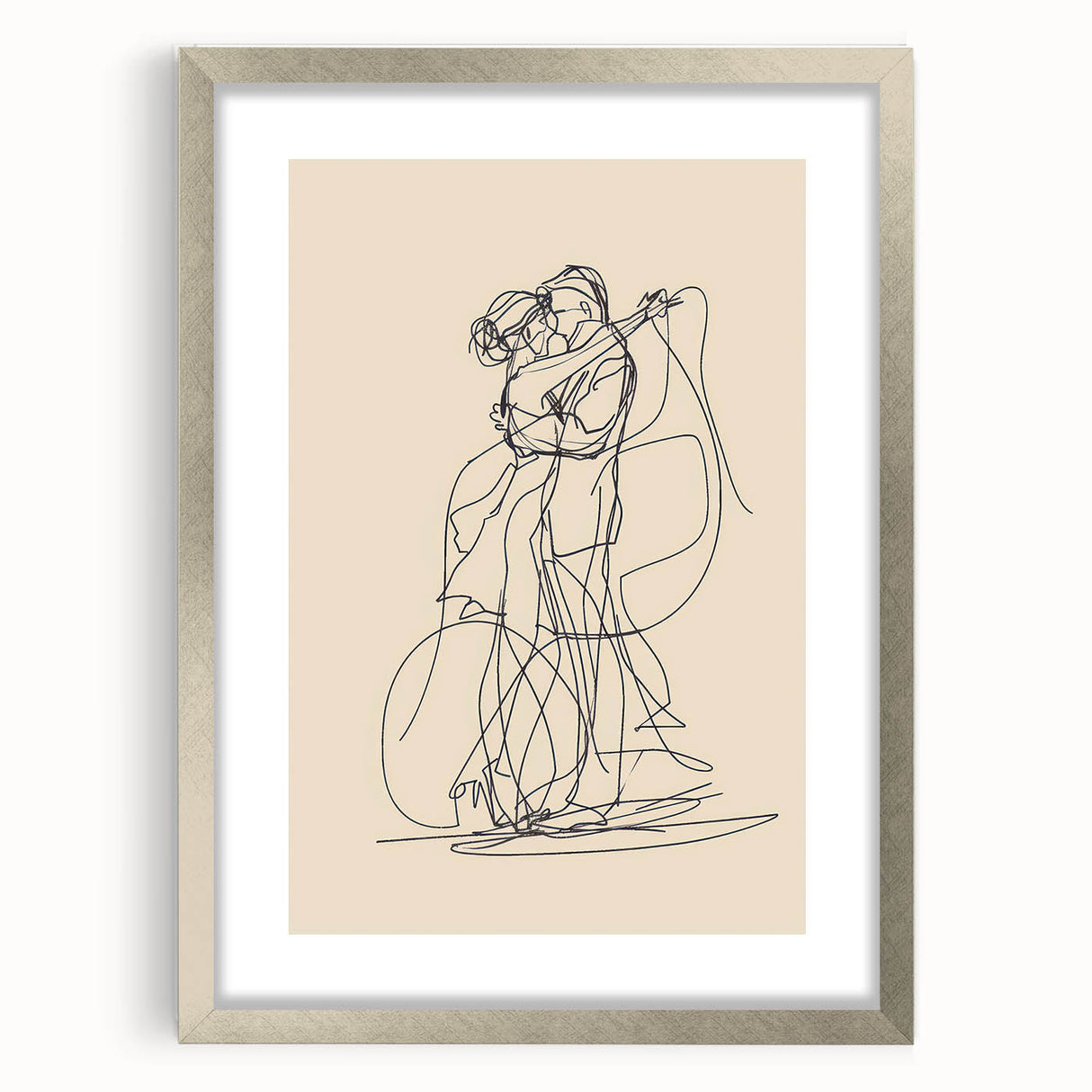 Bohemian Wall Art | Romantic Couple Line Drawing | Minimalist Love Art