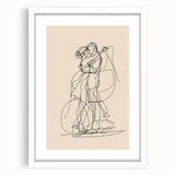 Bohemian Wall Art | Romantic Couple Line Drawing | Minimalist Love Art