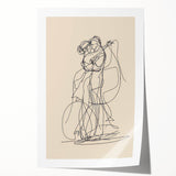 Bohemian Wall Art | Romantic Couple Line Drawing | Minimalist Love Art