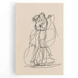 Bohemian Wall Art | Romantic Couple Line Drawing | Minimalist Love Art