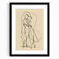 Bohemian Wall Art | Elegant Couple Embrace Line Drawing | Minimalist Art