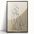 Bohemian Wall Art | Elegant Couple Embrace Line Drawing | Minimalist Art