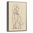 Bohemian Wall Art | Elegant Couple Embrace Line Drawing | Minimalist Art
