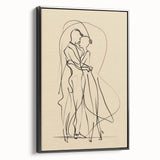 Bohemian Wall Art | Elegant Couple Embrace Line Drawing | Minimalist Art