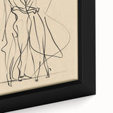 Bohemian Wall Art | Elegant Couple Embrace Line Drawing | Minimalist Art