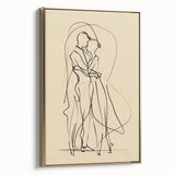 Bohemian Wall Art | Elegant Couple Embrace Line Drawing | Minimalist Art