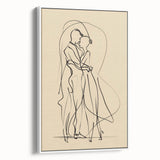 Bohemian Wall Art | Elegant Couple Embrace Line Drawing | Minimalist Art