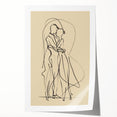 Bohemian Wall Art | Elegant Couple Embrace Line Drawing | Minimalist Art