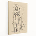 Bohemian Wall Art | Elegant Couple Embrace Line Drawing | Minimalist Art
