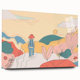 Boho Wall Art - Colorful Whimsical Nature Scene Bohemian Canvas Decor