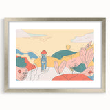 Boho Wall Art - Colorful Whimsical Nature Scene Bohemian Canvas Decor