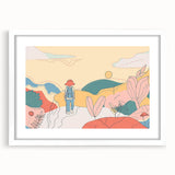 Boho Wall Art - Colorful Whimsical Nature Scene Bohemian Canvas Decor