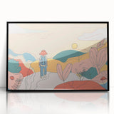 Boho Wall Art - Colorful Whimsical Nature Scene Bohemian Canvas Decor