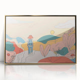 Boho Wall Art - Colorful Whimsical Nature Scene Bohemian Canvas Decor