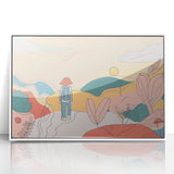 Boho Wall Art - Colorful Whimsical Nature Scene Bohemian Canvas Decor