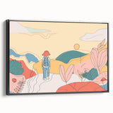 Boho Wall Art - Colorful Whimsical Nature Scene Bohemian Canvas Decor
