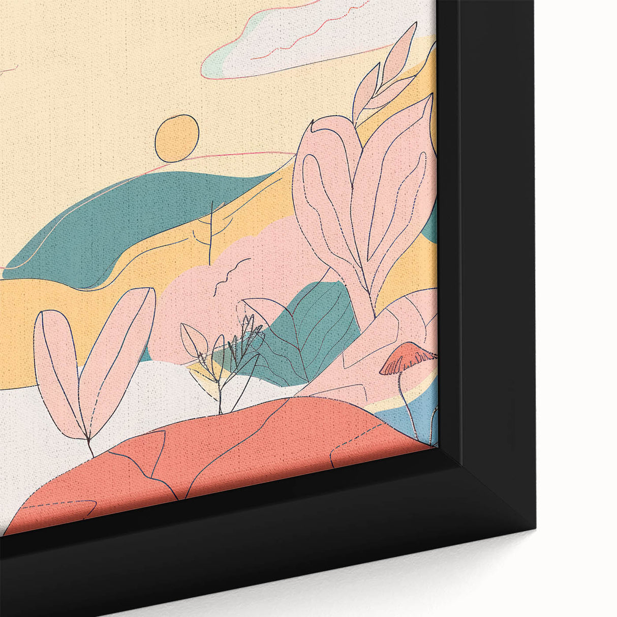 Boho Wall Art - Colorful Whimsical Nature Scene Bohemian Canvas Decor