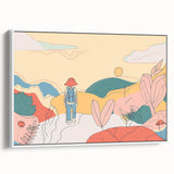 Boho Wall Art - Colorful Whimsical Nature Scene Bohemian Canvas Decor