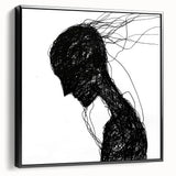 Bohemian Wall Art | Dark Abstract Boho Decor Canvas | Eclectic Art Print