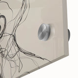 Boho Wall Decor - Abstract Line Art Portrait in Black Bohemian Canvas