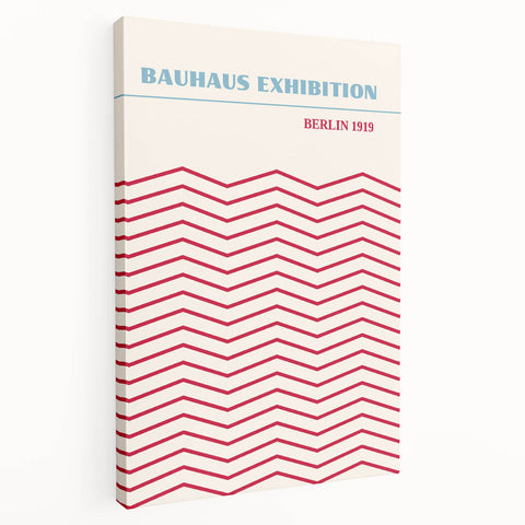 Bohemian Wall Art | Bauhaus Exhibition Berlin 1919 Boho Canvas | Zigzag Print
