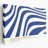 Bohemian Wall Art | Blue & White Bauhaus-Inspired Boho Canvas Print