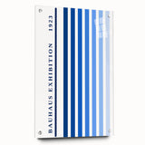 Bohemian Wall Art | Bauhaus Exhibition 1923 Boho Canvas | Blue Stripes