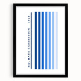 Bohemian Wall Art | Bauhaus Exhibition 1923 Boho Canvas | Blue Stripes