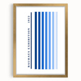 Bohemian Wall Art | Bauhaus Exhibition 1923 Boho Canvas | Blue Stripes