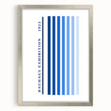 Bohemian Wall Art | Bauhaus Exhibition 1923 Boho Canvas | Blue Stripes