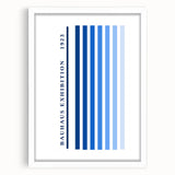 Bohemian Wall Art | Bauhaus Exhibition 1923 Boho Canvas | Blue Stripes