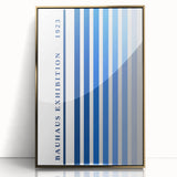 Bohemian Wall Art | Bauhaus Exhibition 1923 Boho Canvas | Blue Stripes