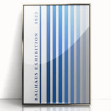 Bohemian Wall Art | Bauhaus Exhibition 1923 Boho Canvas | Blue Stripes