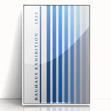 Bohemian Wall Art | Bauhaus Exhibition 1923 Boho Canvas | Blue Stripes