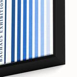Bohemian Wall Art | Bauhaus Exhibition 1923 Boho Canvas | Blue Stripes