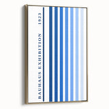 Bohemian Wall Art | Bauhaus Exhibition 1923 Boho Canvas | Blue Stripes