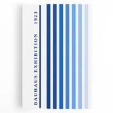 Bohemian Wall Art | Bauhaus Exhibition 1923 Boho Canvas | Blue Stripes