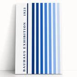 Bohemian Wall Art | Bauhaus Exhibition 1923 Boho Canvas | Blue Stripes